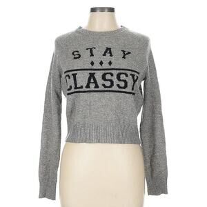 Zoe Karssen Gray Cashmere Stay Glassy Sweater Top Shirt Size Large